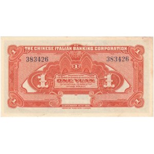 Čína - regionální bankovky, 1 Yuan 1921 - The Chinese Italian Banking, Pick.S253,