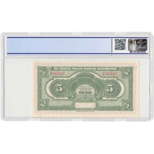 Čína - regionální bankovky, 5 Yuan 1921 - The Chinese Italian Banking, Pick.S254,