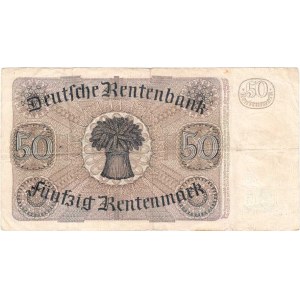 Německo, 50 Rentenmarka 1934, Pick.172, Ros.165 - série A R!