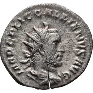 Gallienus, 253 - 268, AR Antoninianus, Rv:VIRTVS.AVGG., stojící voják,