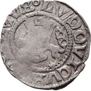 Ludvík I., 1516 - 1526, Bílý peníz, Cn.A08-podobný, CH.617, otevřené D,