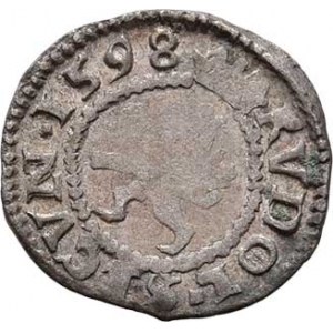 Rudolf II., 1576 - 1612, Bílý peníz 1598, K.Hora-Dominik, J.3, MKČ.383,