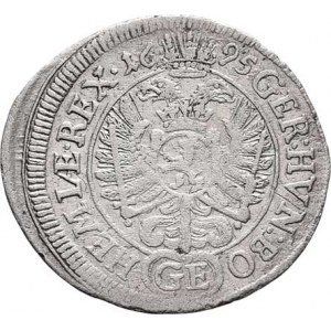 Leopold I., 1657 - 1705, 3 Krejcar 1695 GE, Praha-Egerer, MKČ.1425, Nech.203,