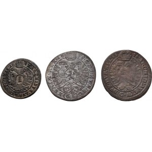 Leopold I., 1657 - 1705, 3 Krejcar 1698 GE, 3 Krejcar 1696 CB, Krejcar 1697 bz