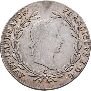 František II., 1792 - 1835, 20 Krejcar 1830 C, Praha, 6.628g, mírně just.,