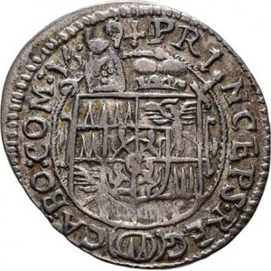 Olomouc-biskup., Karel II. Liechtenstein, 1664 - 1695, 3 Krejcar 1669, S-V.321 (D4/B5), 1.786g, ová