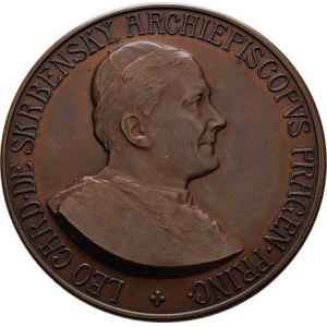 Praha-arcibisk., Lev kardinál Skrbenský, 1899 - 1917, Grünfeld - AE medaile na 10.výročí inaugurace