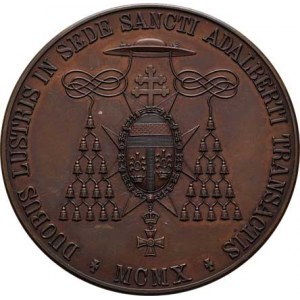 Praha-arcibisk., Lev kardinál Skrbenský, 1899 - 1917, Grünfeld - AE medaile na 10.výročí inaugurace