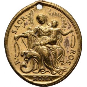 Církevní medaile - lité svátostky oválné, Svatý Dominik a svatý Vincent z Ferrery, opis /