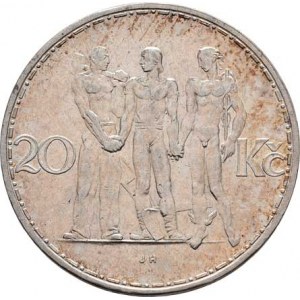 Československo 1918 - 1938, 20 Koruna 1933, KM.17 (Ag700), 11.986g, nep.hr.,