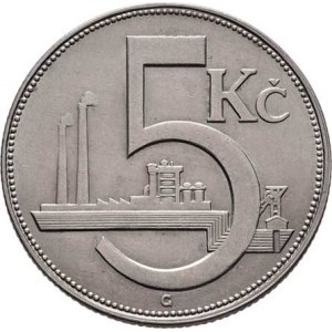 Československo 1918 - 1938, 5 Koruna 1925, KM.10 (CuNi), 10.062g, nep.hr.,