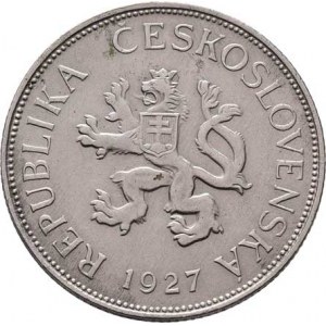 Československo 1918 - 1938, 5 Koruna 1927, KM.10 (CuNi), 9.974g, nep.hr.,