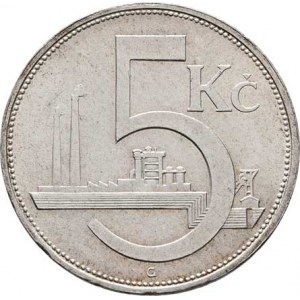 Československo 1918 - 1938, 5 Koruna 1929, KM.11 (Ag500), 7.055g, nep.hr.,