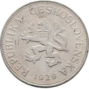 Československo 1918 - 1938, 5 Koruna 1929, KM.11 (Ag500), 7.055g, nep.hr.,