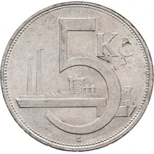 Československo 1918 - 1938, 5 Koruna 1930 (Ag500), 6.963g, nep.hr., nep.rysky,