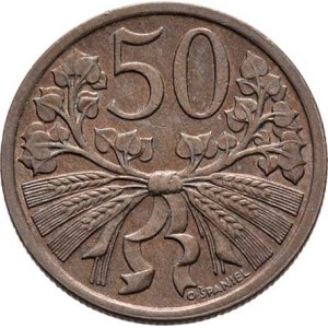 Československo 1918 - 1938, 50 Haléř 1921 KM.2 (CuNi), 5.038g, nep.hr., krásná