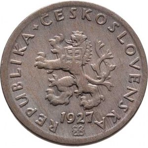 Československo 1918 - 1938, 20 Haléř 1927, KM.1 (CuNi), 3.350g, nep.hr.,