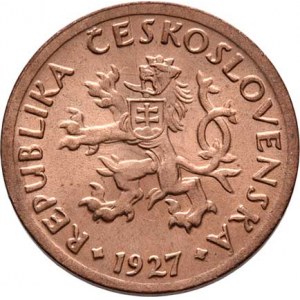 Československo 1918 - 1938, 10 Haléř 1927, KM.3 (CuZn), 2.027g