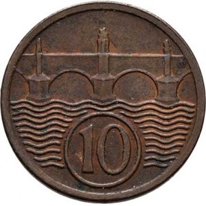 Československo 1918 - 1938, 10 Haléř 1927, KM.3 (CuZn), 2.055g, pěkná patina