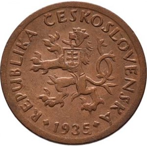 Československo 1918 - 1938, 10 Haléř 1935, KM.3 (CuZn), 2.023g, vada razidla