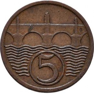 Československo 1918 - 1938, 5 Haléř 1932, KM.6 (CuZn), 1.640g, nep.hr.,