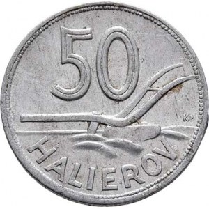 Slovenská republika, 1939 - 1945, 50 Haléř 1944, KM.5a (hliník), 0.986g, hr., dr.rysky,