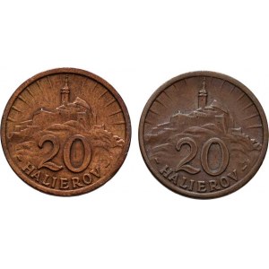 Slovenská republika, 1939 - 1945, 20 Haléř 1940, 1941, KM.4 (CuZn), 2.026g, 2.001g,