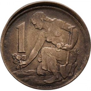 Československo 1953 - 1960, Koruna 1957, KM.46 (bronz) - zkušební ražba, zmetek