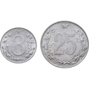 Československo 1953 - 1960, 25 Haléř 1953 - mincovna Leningrad, 3 Haléř 1953,