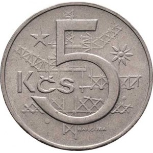 Československo 1961 - 1990, 5 Koruna 1966 - velký letopočet, KM.60 (CuNi),