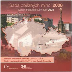 Česká republika, 1993 -, Sada oběhových mincí v původní etui - ročník 2008,