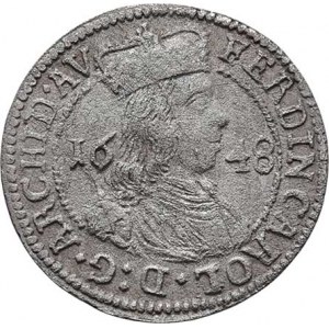 Arcivévoda Ferdinand Karel, 1632 - 1662, 3 Krejcar 1648, Hall, M-A.146, 1.415g, nep.zvlněný,