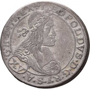 Leopold I., 1657 - 1705, XV Krejcar 1663 CA, Vídeň-Cetto, Höll.63.1.1,