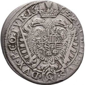 Leopold I., 1657 - 1705, XV Krejcar 1664 CA, Vídeň-Cetto, Höll.64.3.13,