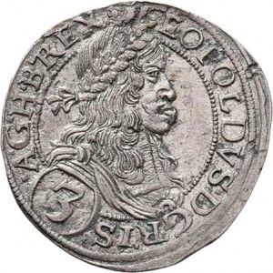 Leopold I., 1657 - 1705, 3 Krejcar 1670, Vídeň-Faber, Nech.1968, M-A.169,