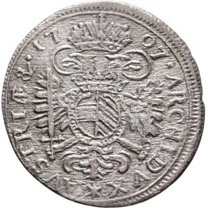Josef I., 1705 - 1711, 3 Krejcar 1707, Mnichov, M-A.206, 1.216g, mírně kor.,