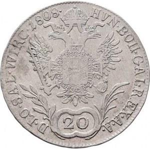 František II., 1792 - 1835, 20 Krejcar 1808 D, Salzburg, 6.600g, vlas. prasklina,