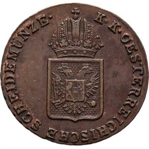 František II., 1792 - 1835, Cu 1/2 Krejcar 1816 A, Vídeň, 4.087g, patina