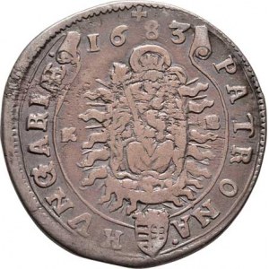 Leopold I., 1657 - 1705, XV Krejcar 1683 KB, Kremnica, Höll.83.1.1, Husz.1425,