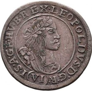 Leopold I., 1657 - 1705, VI Krejcar 1668 KB, Kremnica, Nech.1189, Husz.1450,