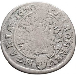 Leopold I., 1657 - 1705, VI Krejcar 1670 KB, Kremnica, Nech.1191, Husz.1450,