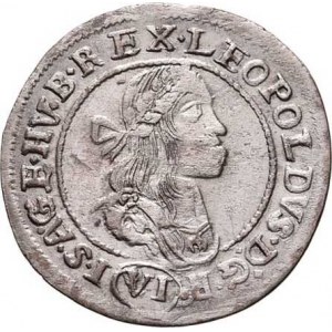 Leopold I., 1657 - 1705, VI Krejcar 1671 KB, Kremnica, Nech.1192, Husz.1450,