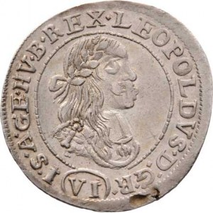 Leopold I., 1657 - 1705, VI Krejcar 1673 KB, Nech.1194, Husz.1450, 3.146g,