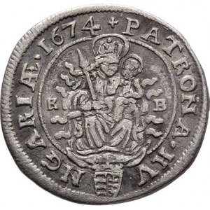 Leopold I., 1657 - 1705, VI Krejcar 1674 KB, Nech.1195, Husz.1450, 3.219g,
