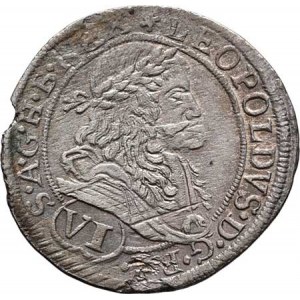 Leopold I., 1657 - 1705, VI Krejcar 1676 GC, Bratislava-Cetto, Nech.1652,