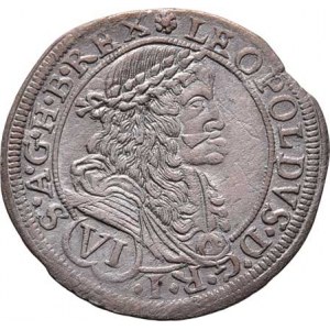 Leopold I., 1657 - 1705, VI Krejcar 1676 GC, Bratislava-Cetto, Nech.1652,