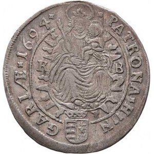 Leopold I., 1657 - 1705, 3 Krejcar 1694 KB, Kremnica, Nech.1235, Husz.1466,
