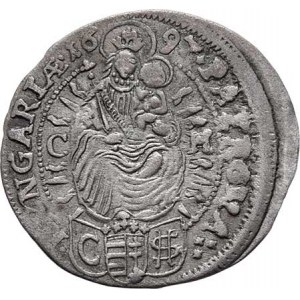 Leopold I., 1657 - 1705, 3 Krejcar 1697 CH-CSH, Bratislava-Hunger, Nech.1660,