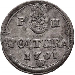 Leopold I., 1657 - 1705, Poltura 1701 bz, Košice, Nech.1698, Husz.1482,