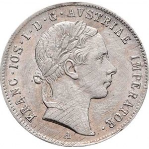Konvenční měna, údobí let 1848 - 1857, 20 Krejcar 1853 A - hlava zprava, 4.311g, dr.hr.,